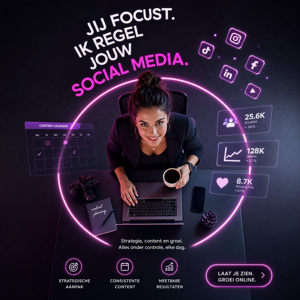 AI gegenereerde promotieafbeelding voor een social media beheerder